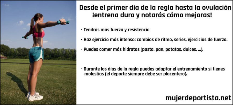 deporte desde la regla hasta la ovulación
